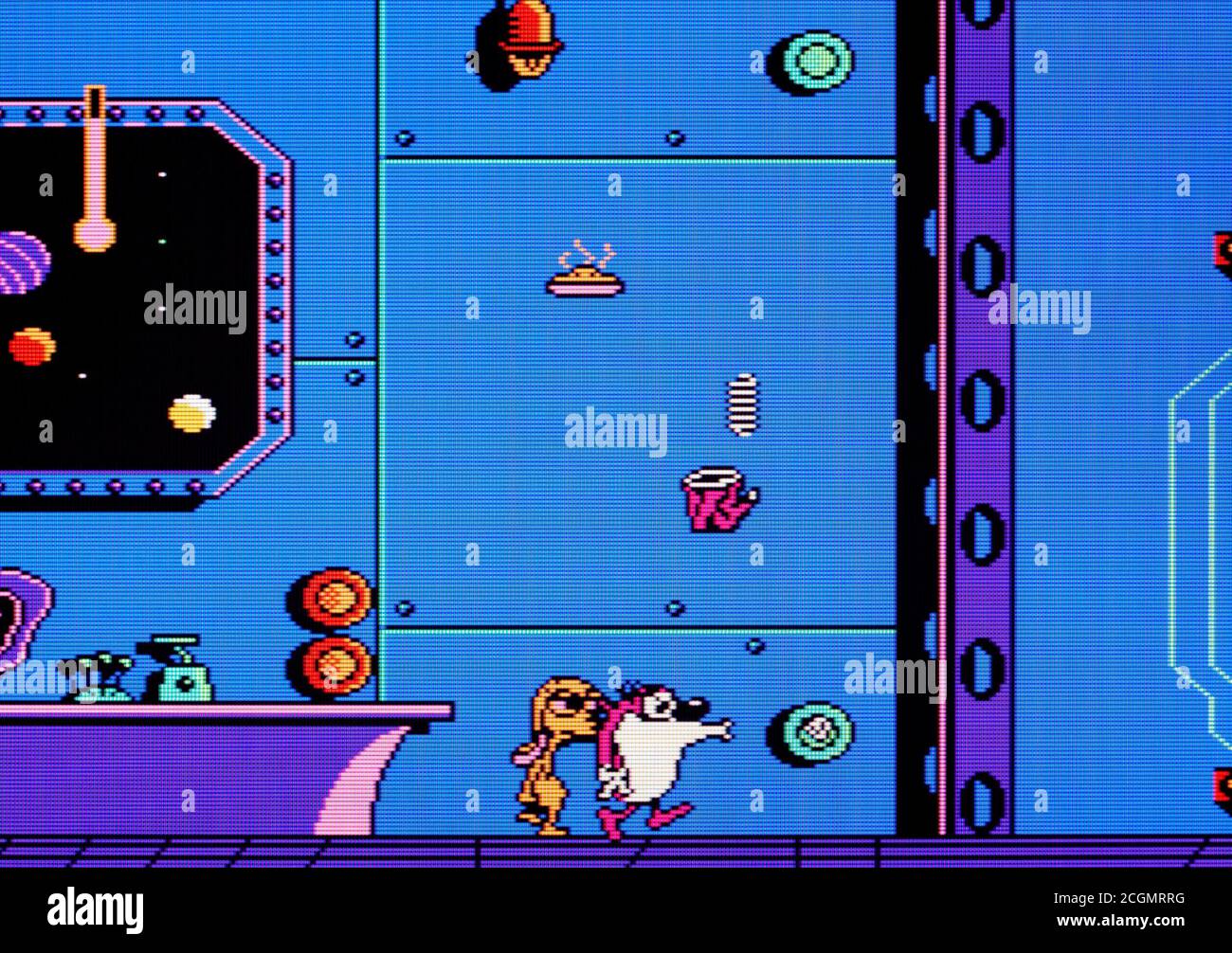 The Ren & Stimpy Show - Nintendo Entertainment System - NES Videogame - Editorial use only Stock Photo