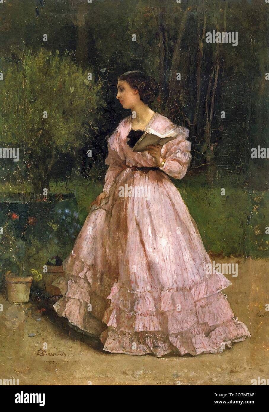 Rysselberghe Theo Van - in the Garden - Belgian School - 19th