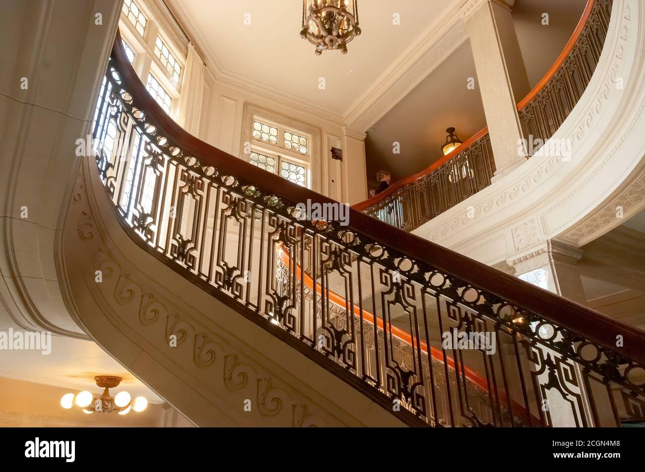 Portland, Oregon, USA - May 08, 2013: The multiple floor stairs and ...