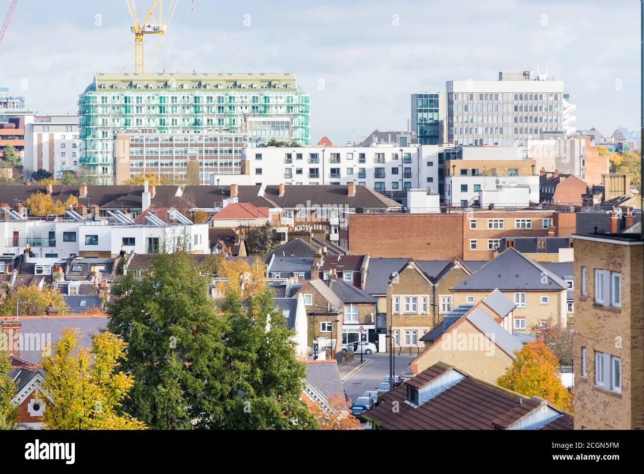 West Ealing skyline, Cavalier house Stock Photo Alamy