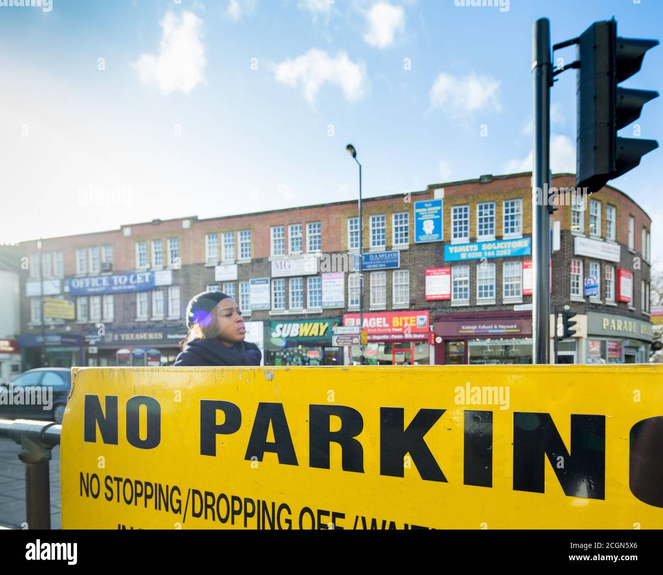No parking signage outside Ealing Broadway Railway and Underground