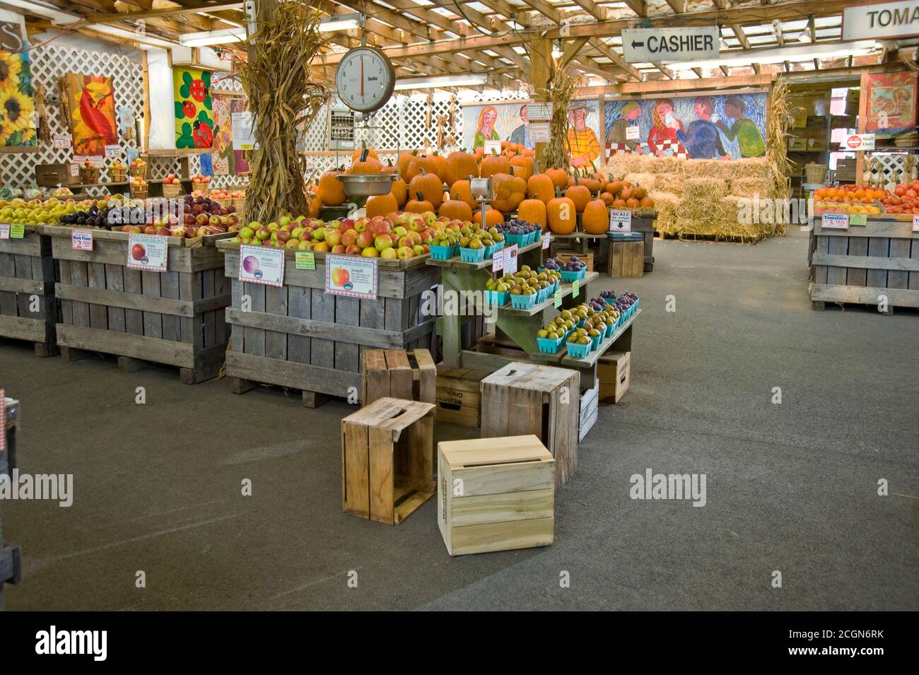 Fresh produce in local food market, Pennsylvania, USA Stock Photo