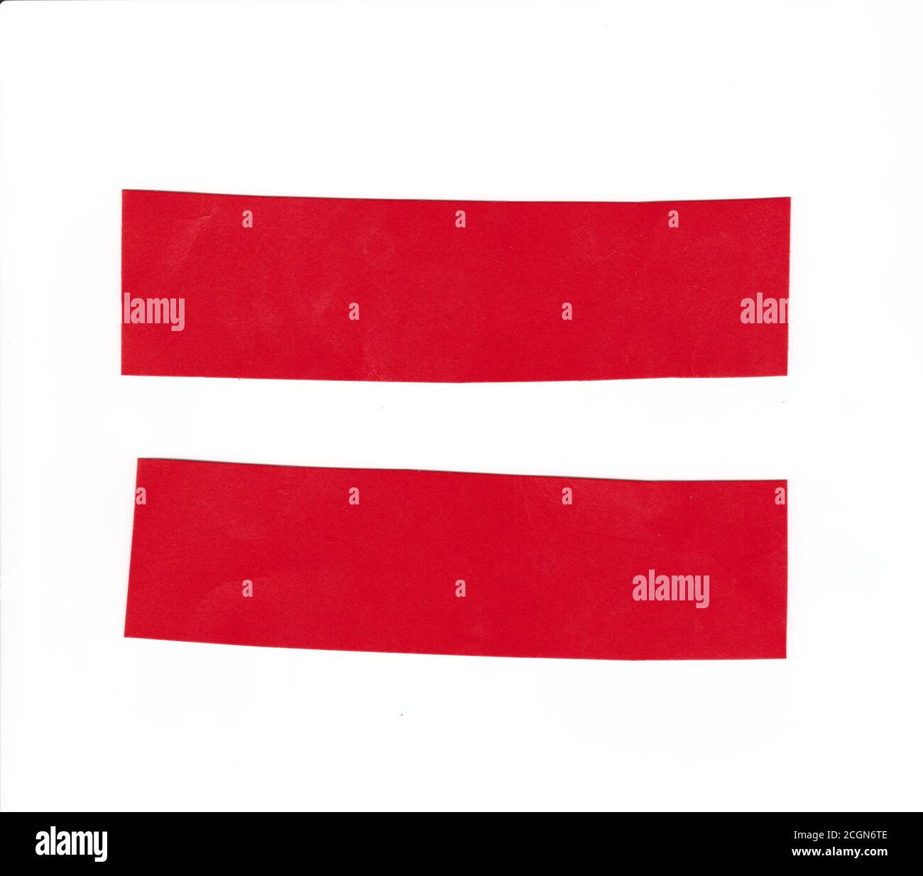 Rectangle shape of red art paper isolated on white background for design in your work Stock