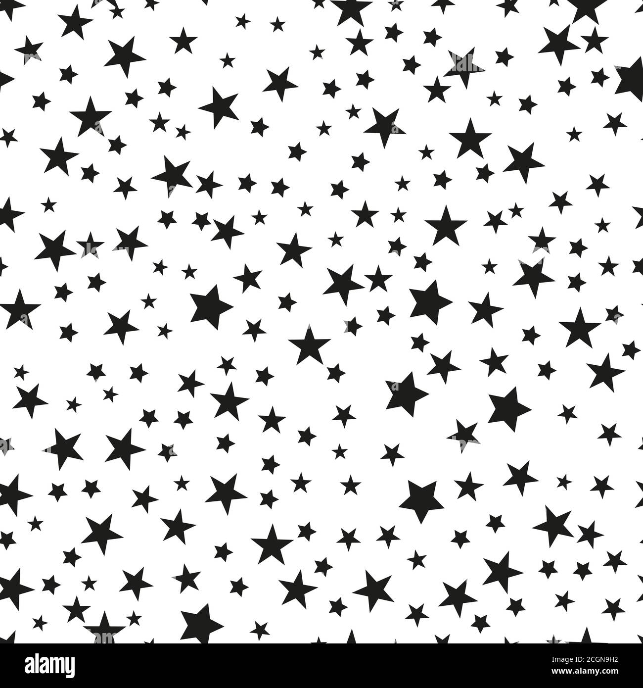 Seamless pattern with black stars on a white background. Vector ...