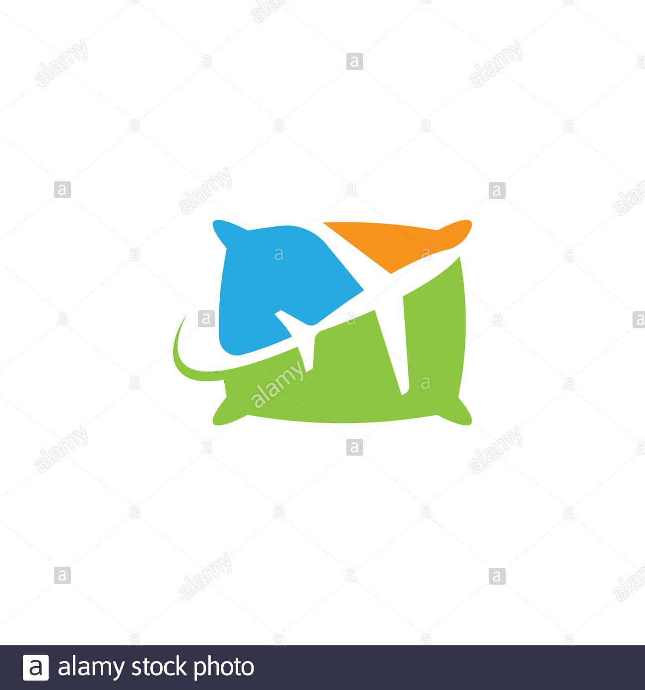 Plane Travel Pillow Relax Sleep Dream Night Logo Stock Vector Image Art Alamy