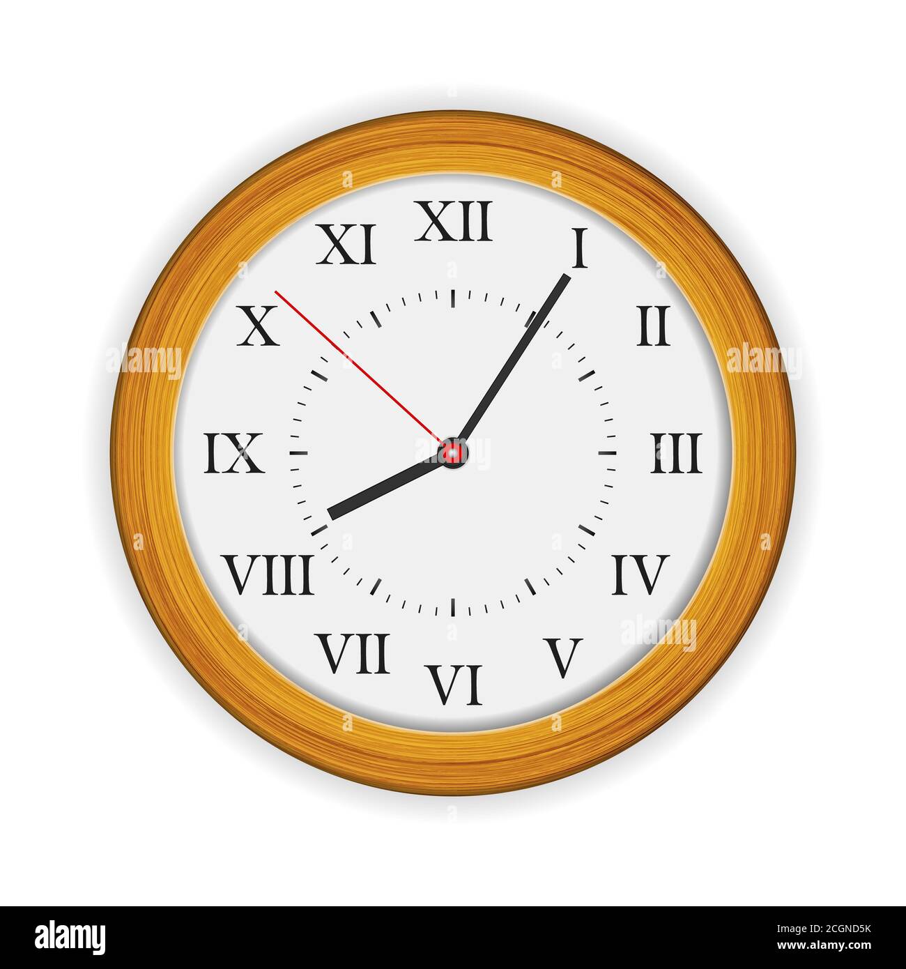 Wall clock on a white background. Vector illustration Stock Photo - Alamy