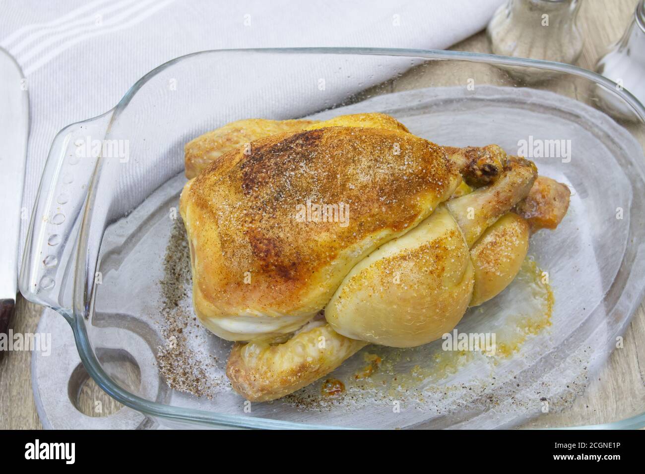 whole oven roasted chicken Stock Photo Alamy