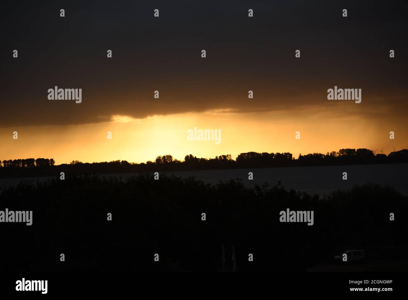 Beautiful weather-atmosphere in Krautsand Stock Photo