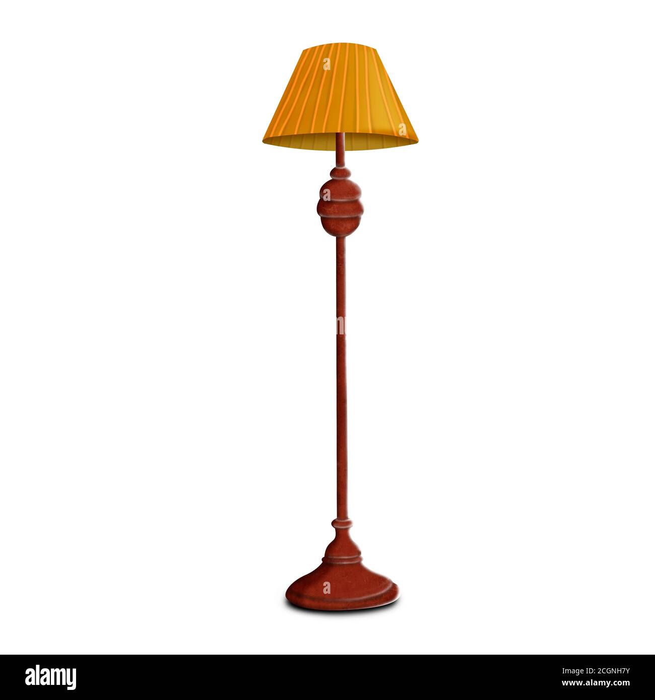 Floor lamp on a long leg. Furniture for the interior. Drawing in a  naturalistic style Stock Photo - Alamy