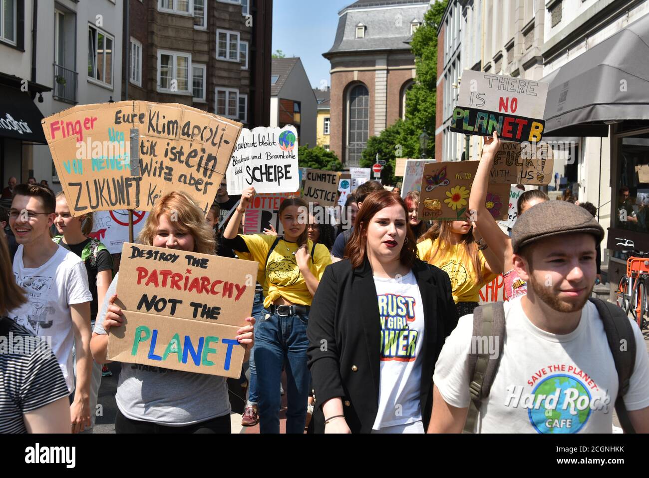 Global Climate March / Climate Strike / Protest in Duesseldorf, Germany Stock Photo