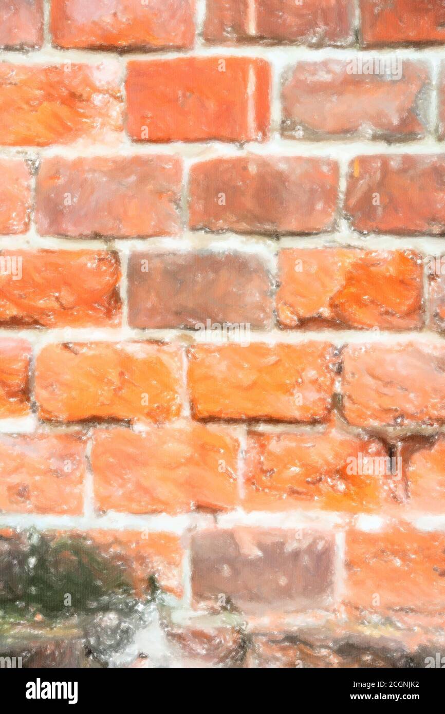 Illustration of background old vintage brick wall Stock Photo - Alamy