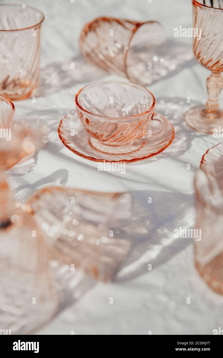still life with cups and glasses Stock Photo