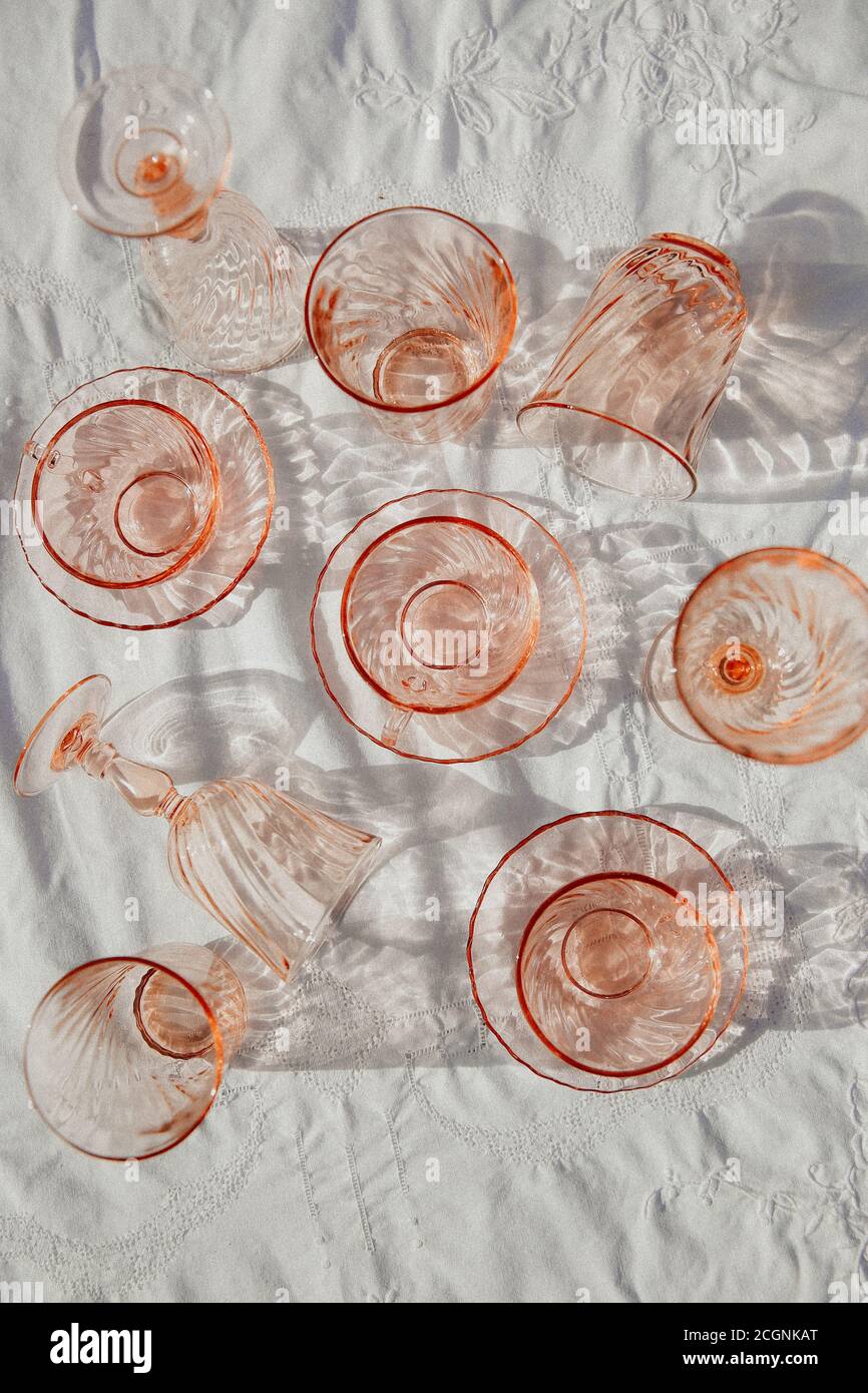 still life with cups and glasses Stock Photo