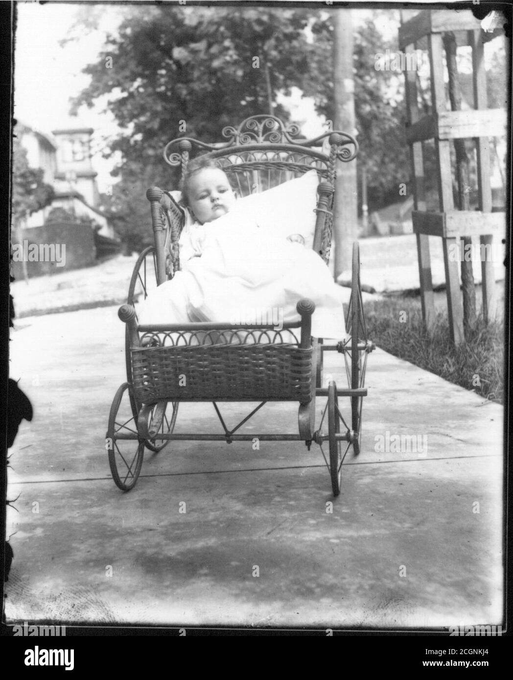 black vintage stroller