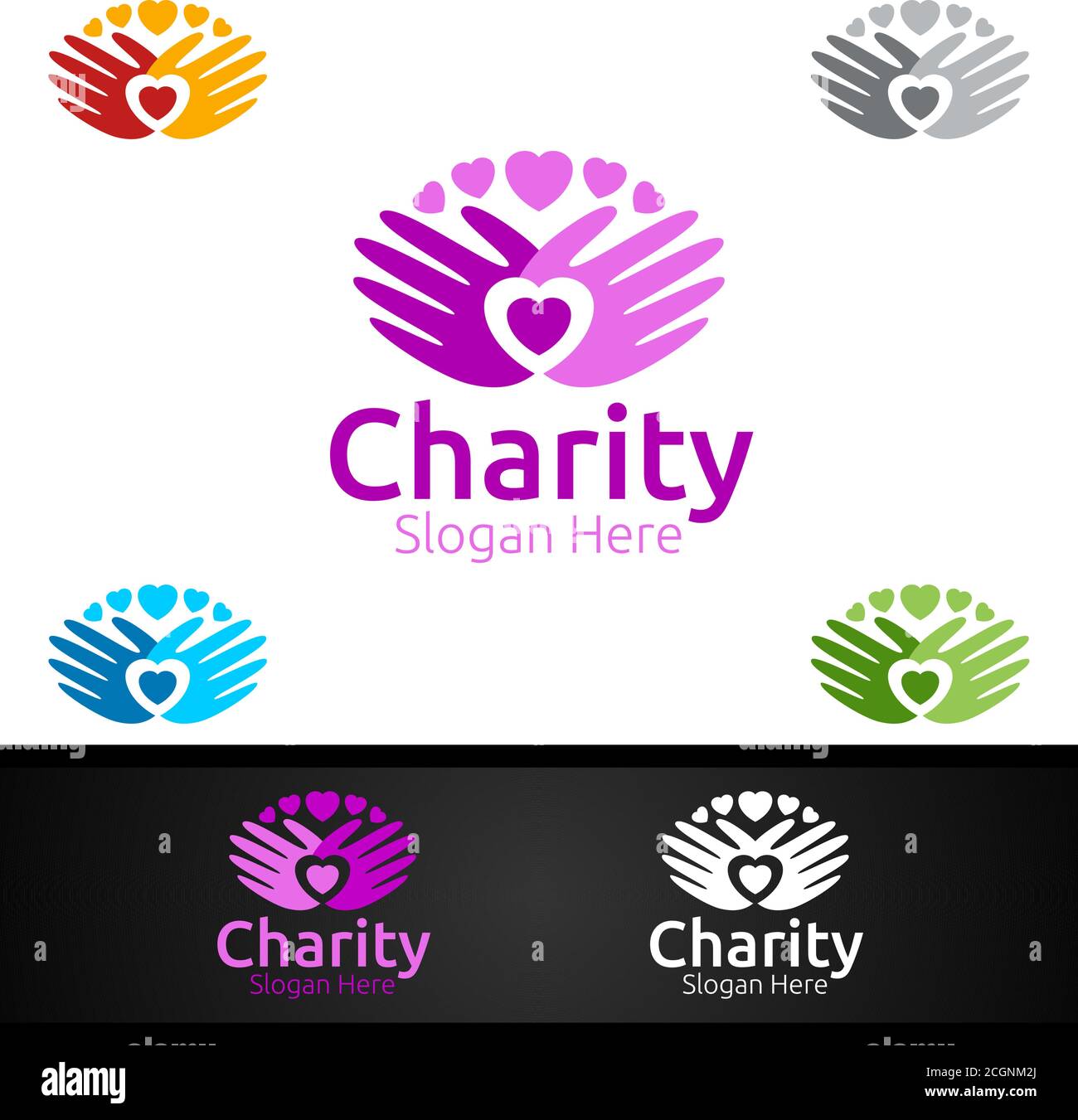 Helping Hand Charity Foundation Creative Logo for Voluntary Church or