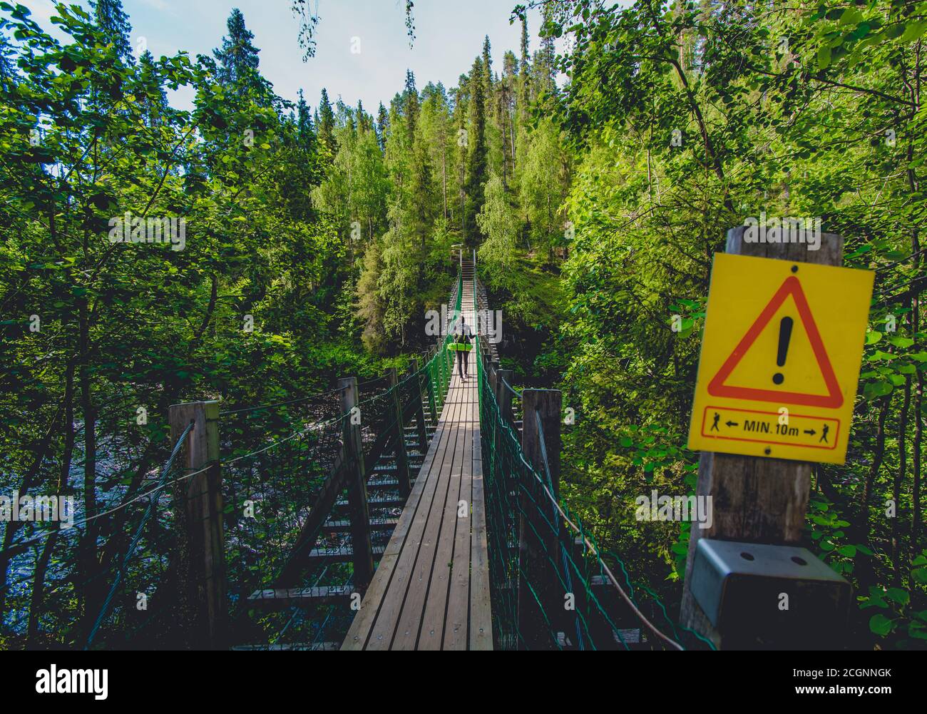 Bridge in wilderness of Oulanka national park Finland Stock Photo Alamy