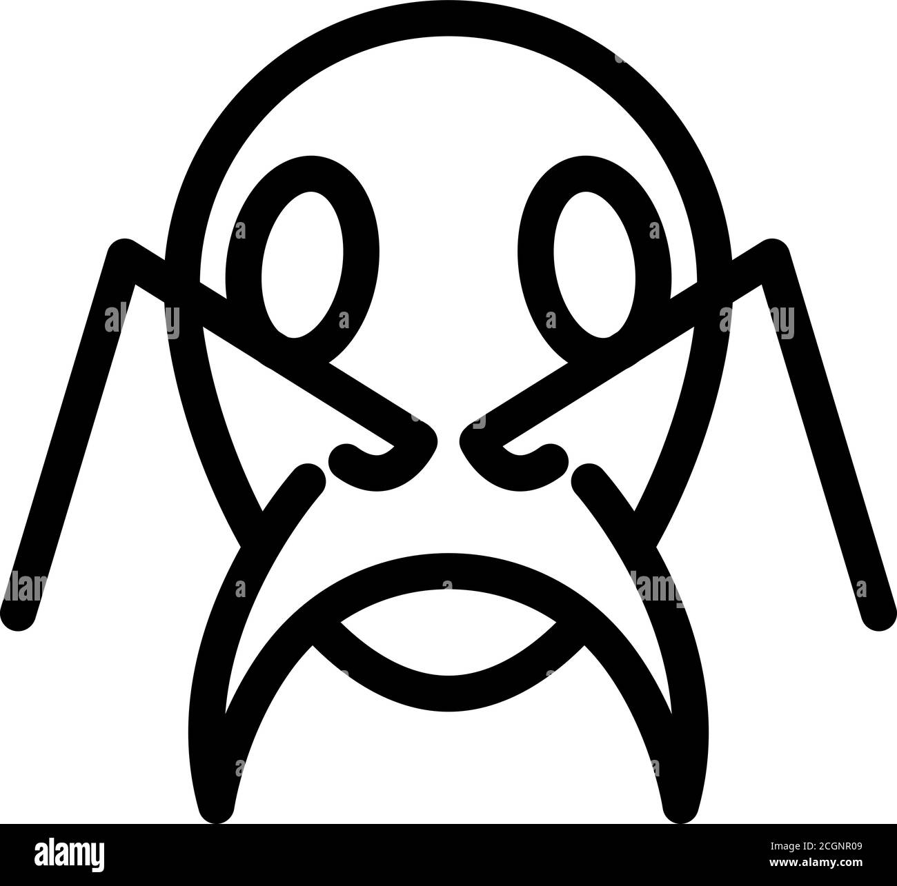 Head ant icon, outline style Stock Vector