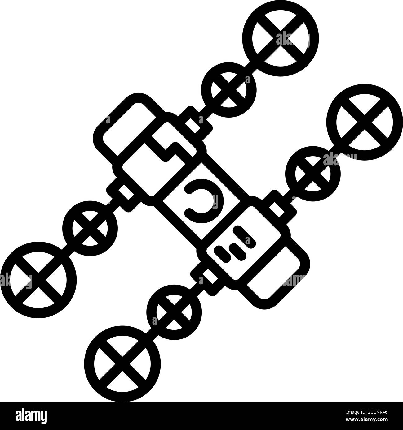 Solar space station icon, outline style Stock Vector Image & Art - Alamy