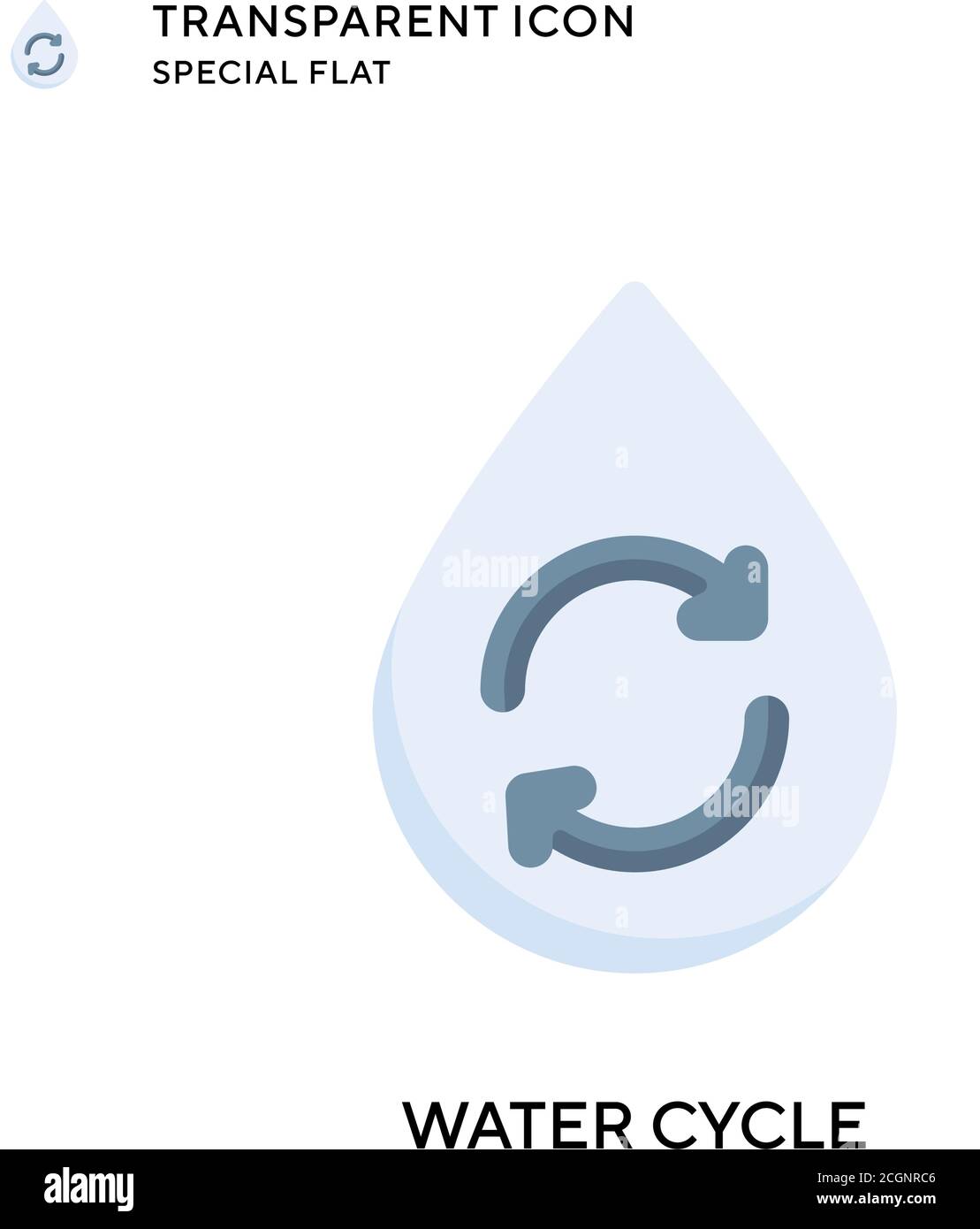 Water cycle vector icon. Flat style illustration. EPS 10 vector. Stock Vector