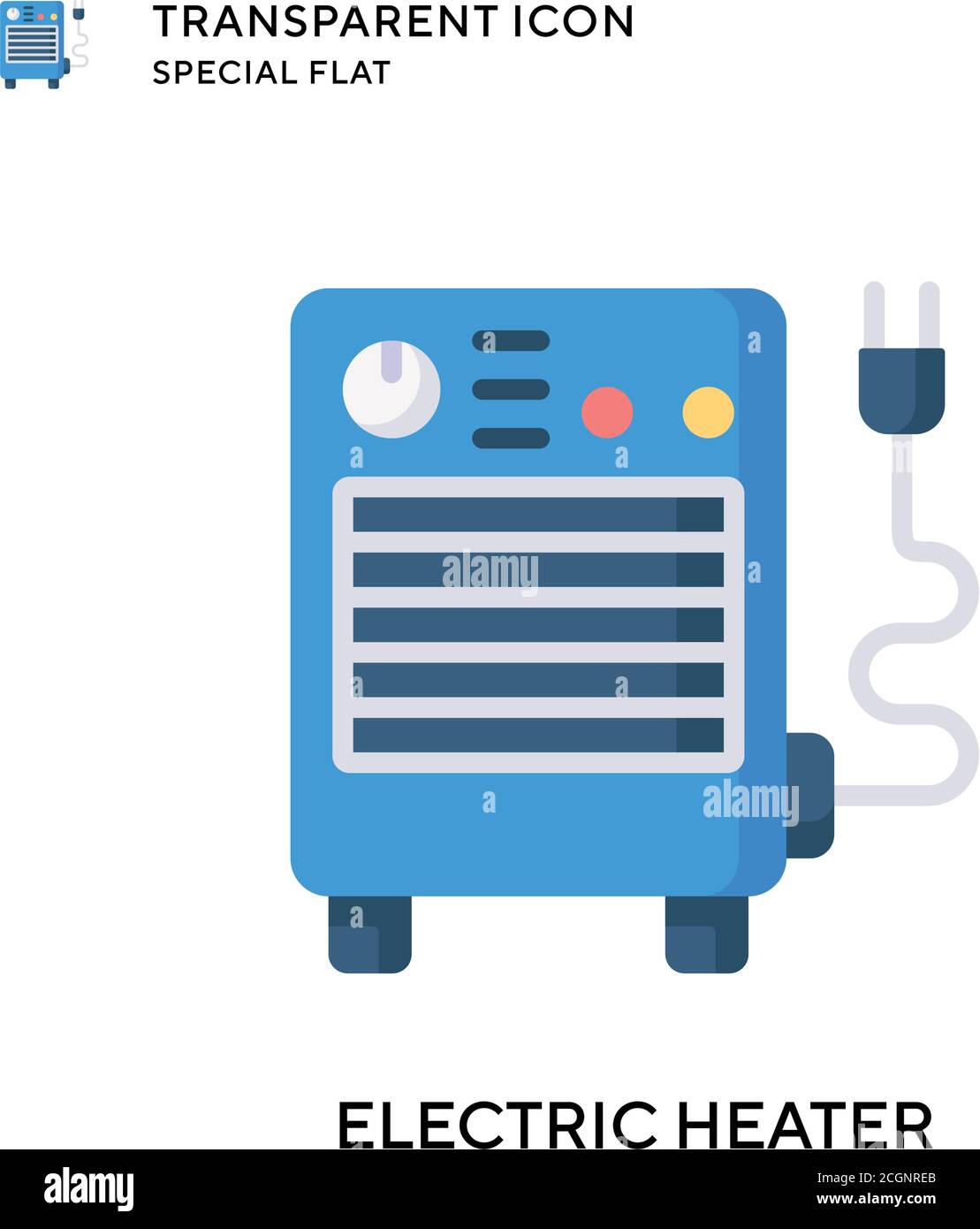 Electric heater vector icon. Flat style illustration. EPS 10 vector