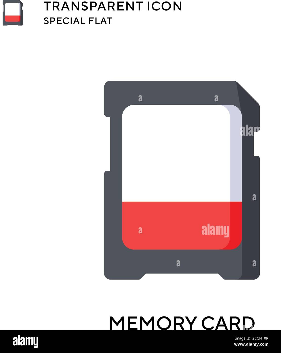 Memory card vector icon. Flat style illustration. EPS 10 vector. Stock Vector