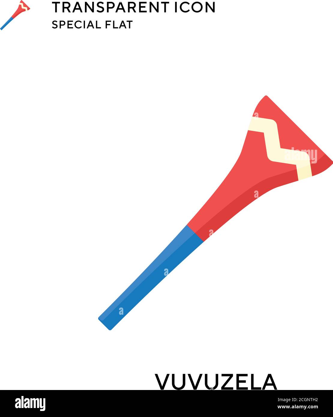 Vuvuzela vector icon. Flat style illustration. EPS 10 vector. Stock Vector