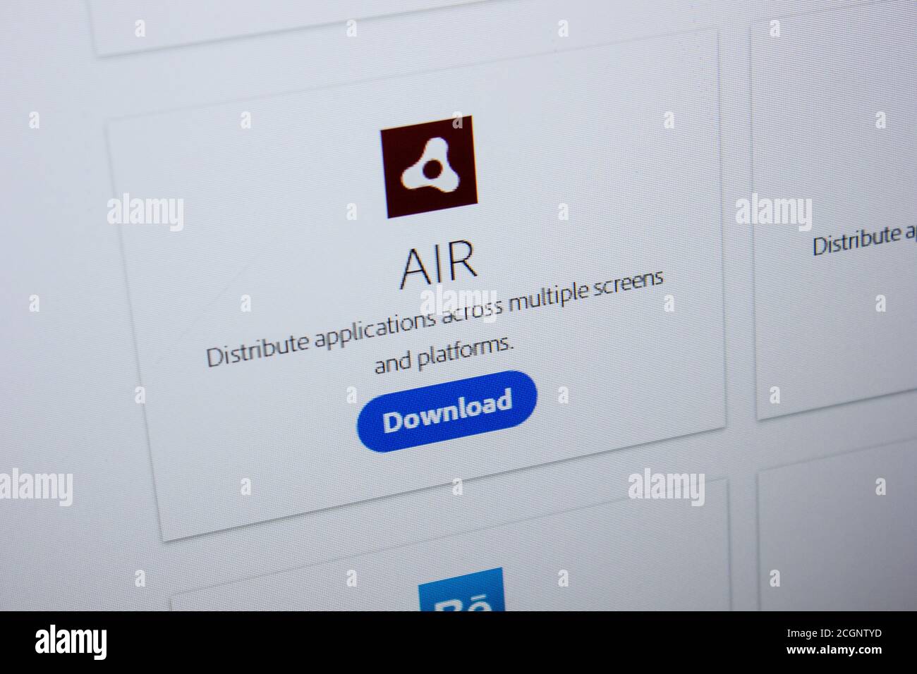 Ryazan, Russia - July 11, 2018: Adobe AIR SDK, software logo on the official website of Adobe Stock Photo