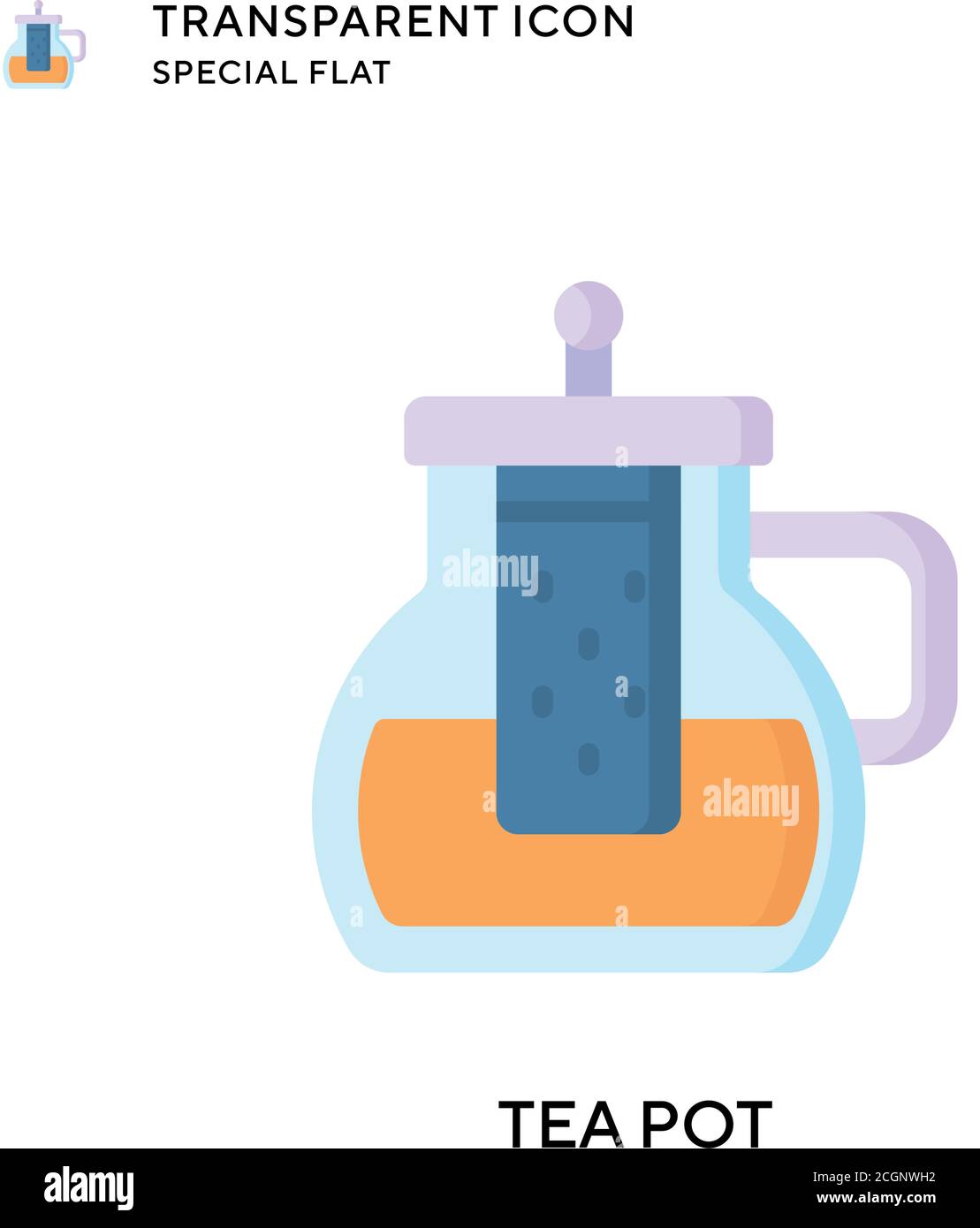 Tea pot vector icon. Flat style illustration. EPS 10 vector Stock ...