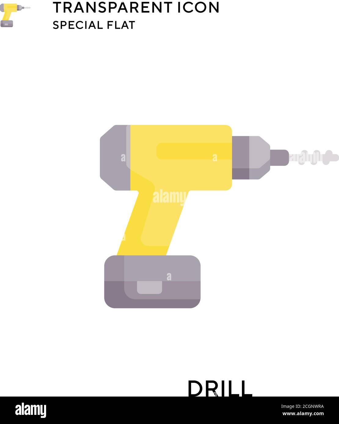 Drill vector icon. Flat style illustration. EPS 10 vector. Stock Vector