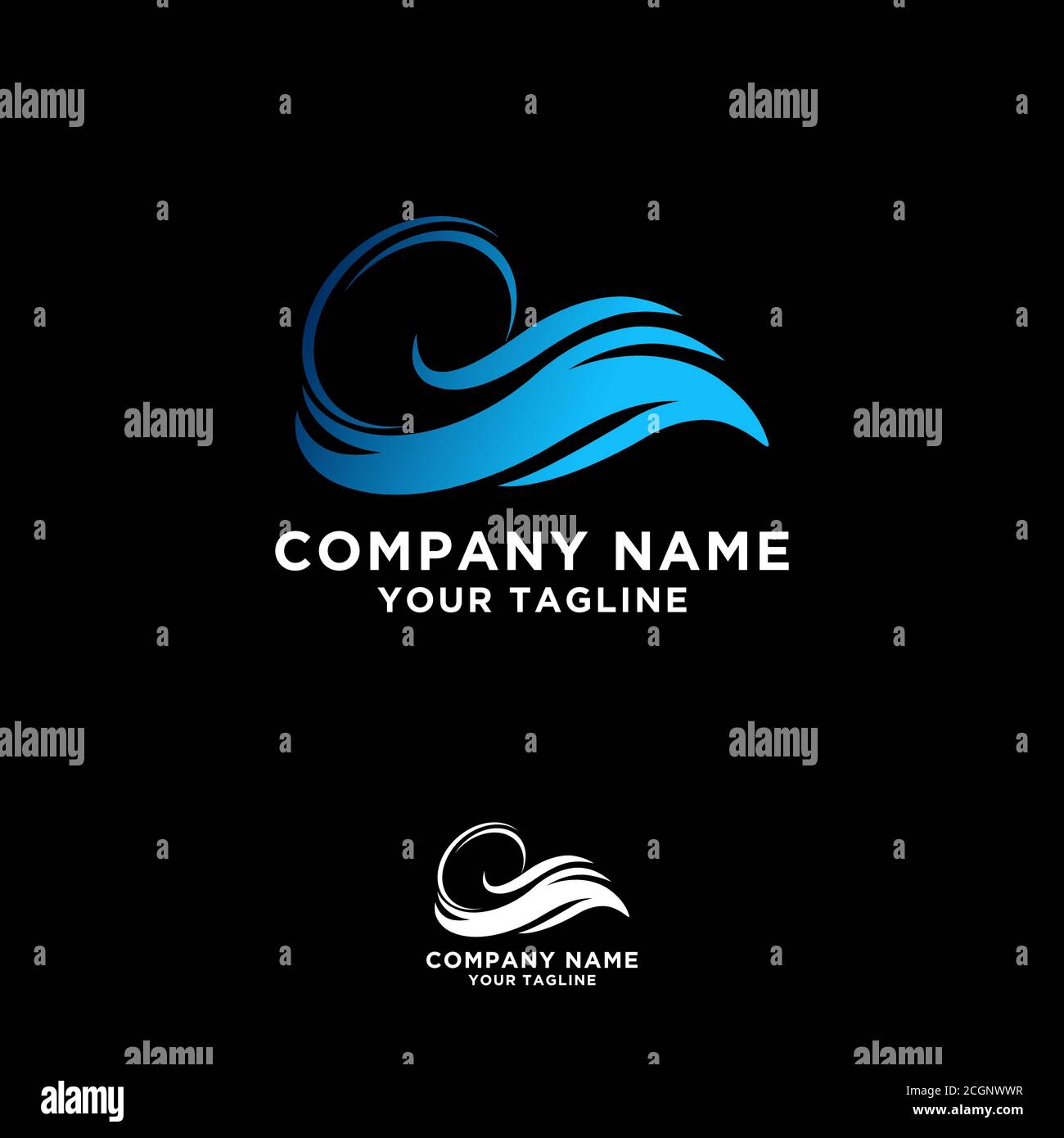 wave Logo illustration design template. flowing liquid water symbol icon in vector for any corporate or company use. Stock Vector