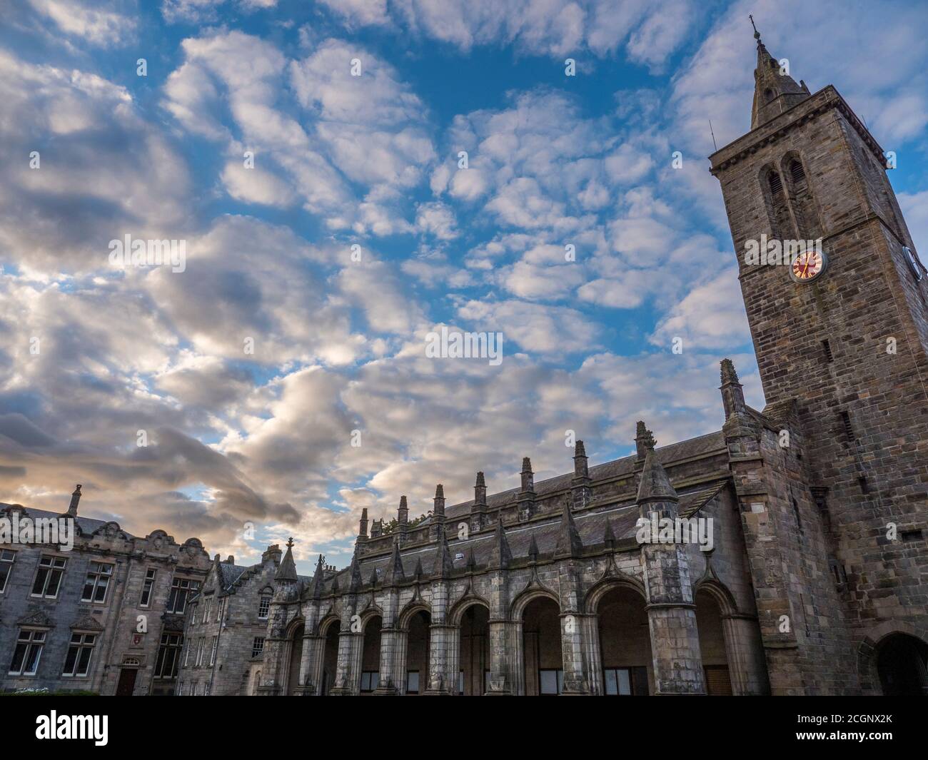 Dramatic Skys above St Salvators Chapel, The University of St Andrews, Fife, Scotland, UK, GB. Stock Photo