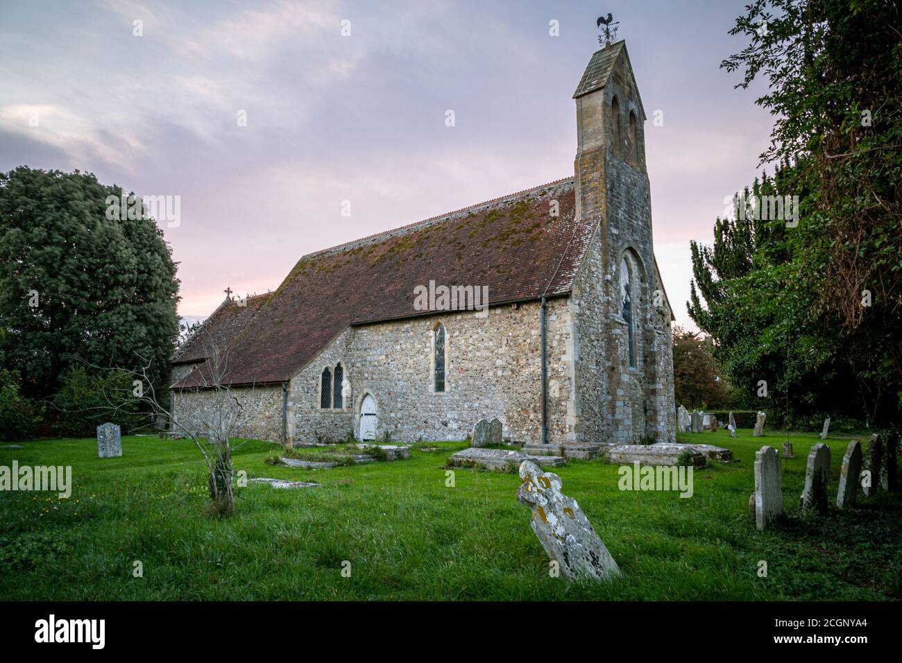 The exterior Of St Mary's church in Chidham West Sussex, UK A typical English church Stock Photo