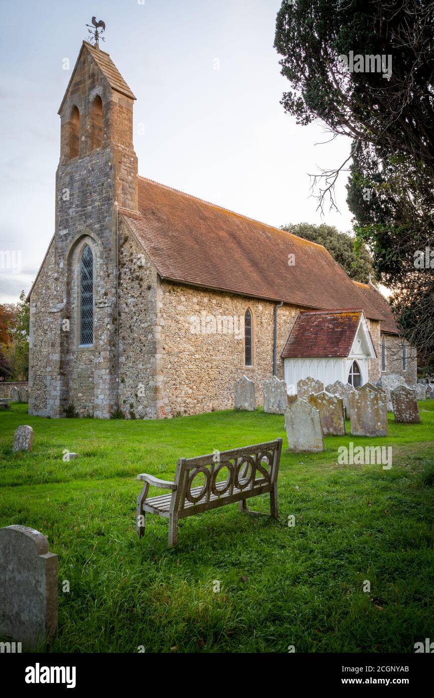 The exterior Of St Mary's church in Chidham West Sussex, UK A typical English church Stock Photo