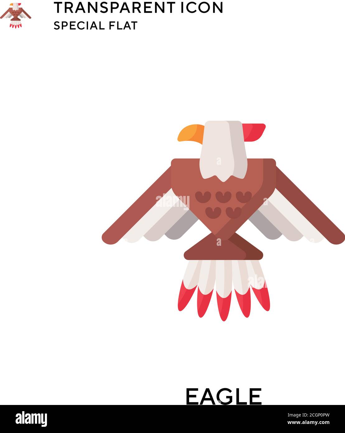 Eagle vector icon. Flat style illustration. EPS 10 vector. Stock Vector