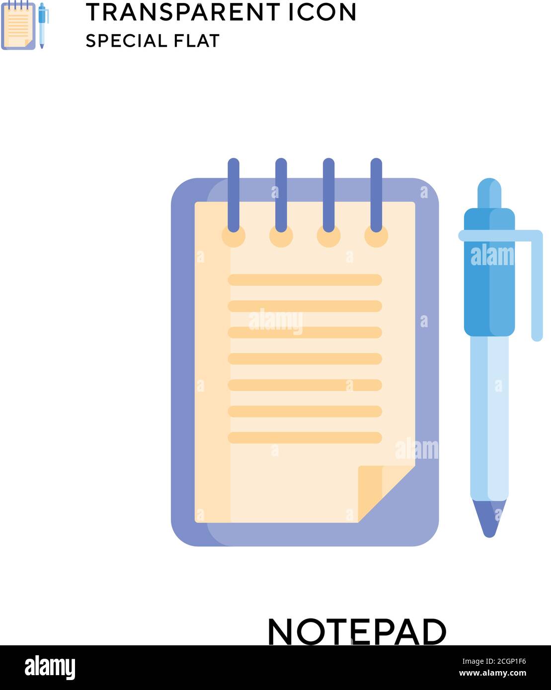 Notepad vector icon. Flat style illustration. EPS 10 vector Stock ...