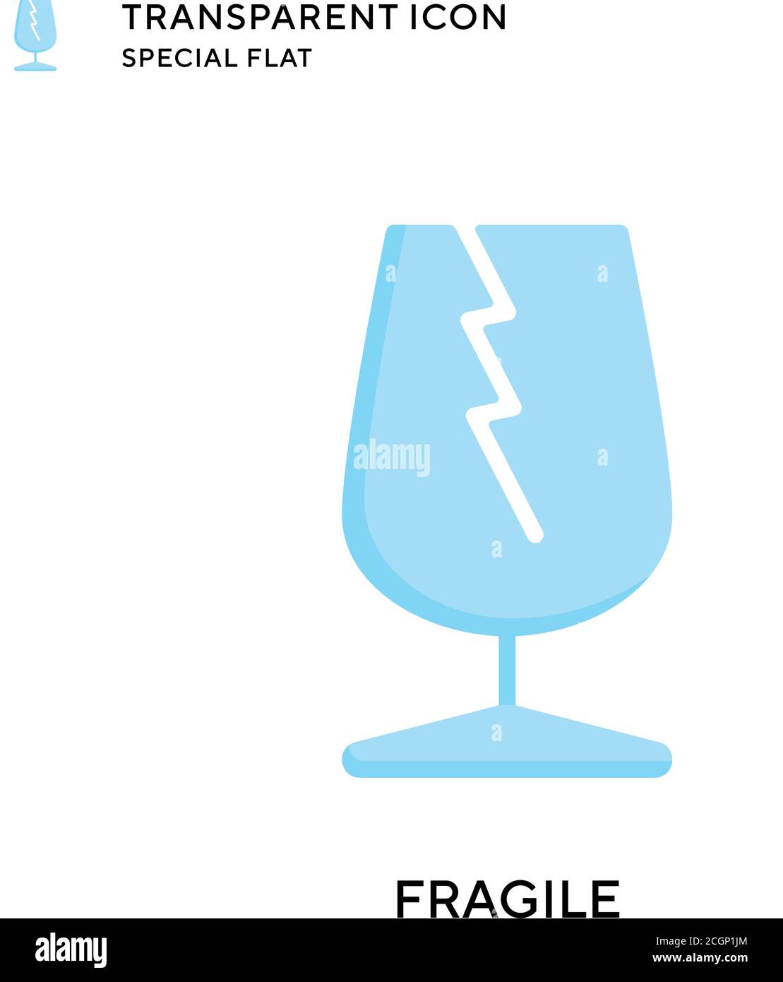 Fragile vector icon. Flat style illustration. EPS 10 vector Stock ...