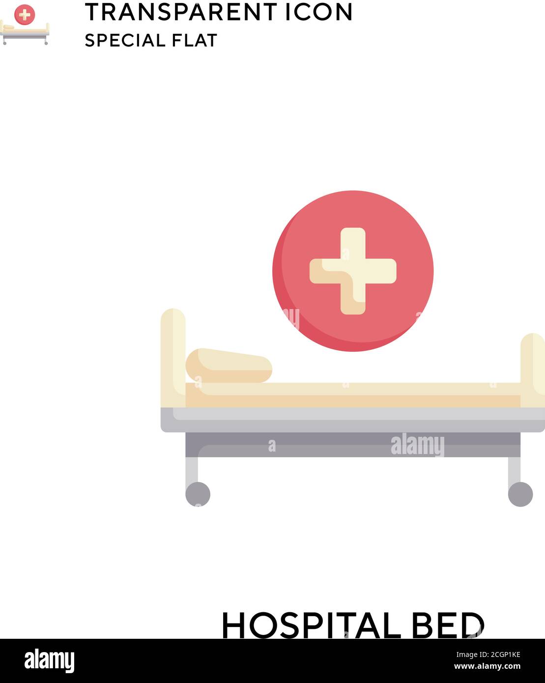 Hospital bed vector icon. Flat style illustration. EPS 10 vector Stock  Vector Image \u0026 Art - Alamy, image size:1109x1390