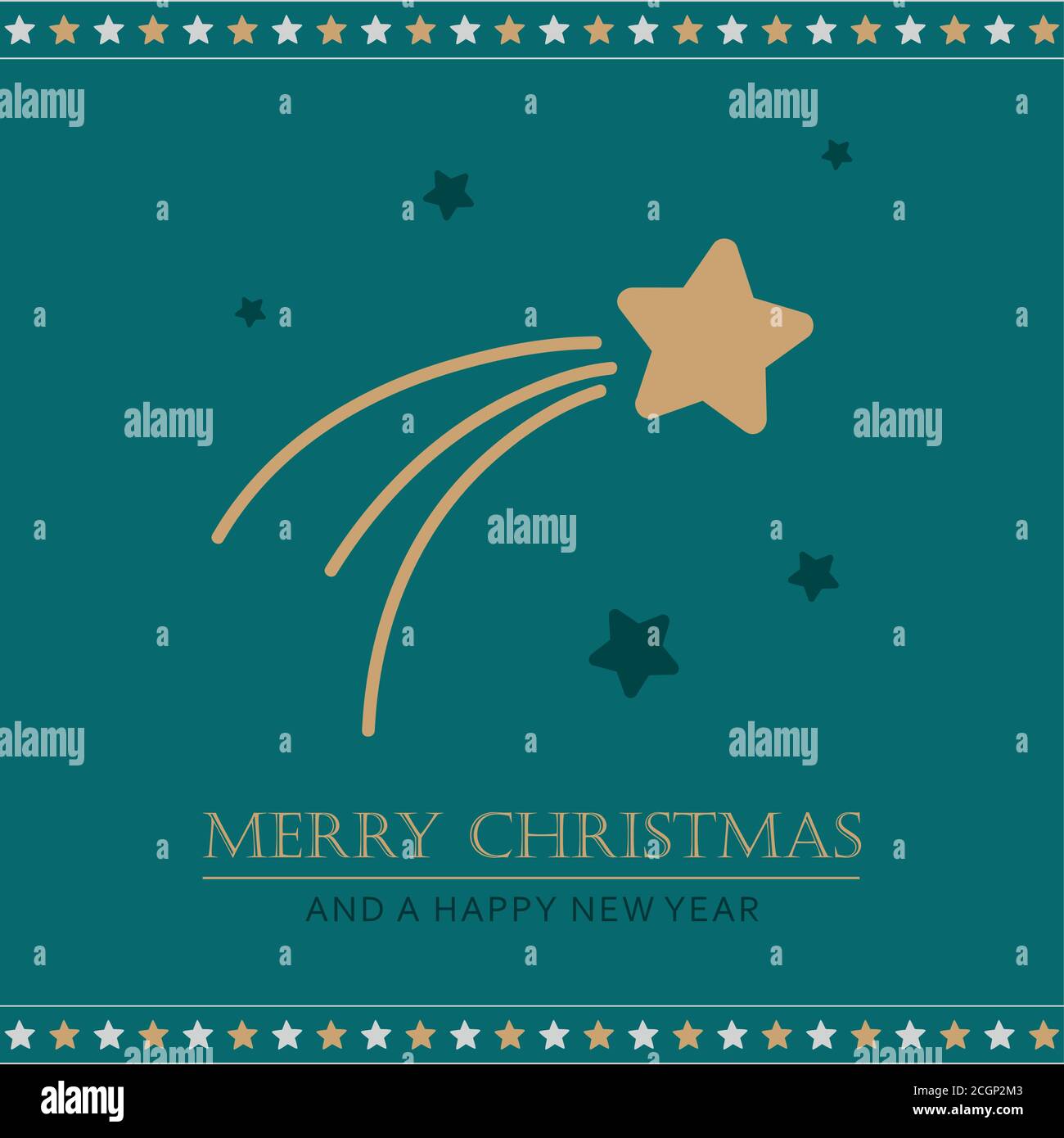 christmas greeting card with falling star vector illustration EPS10 Stock Vector