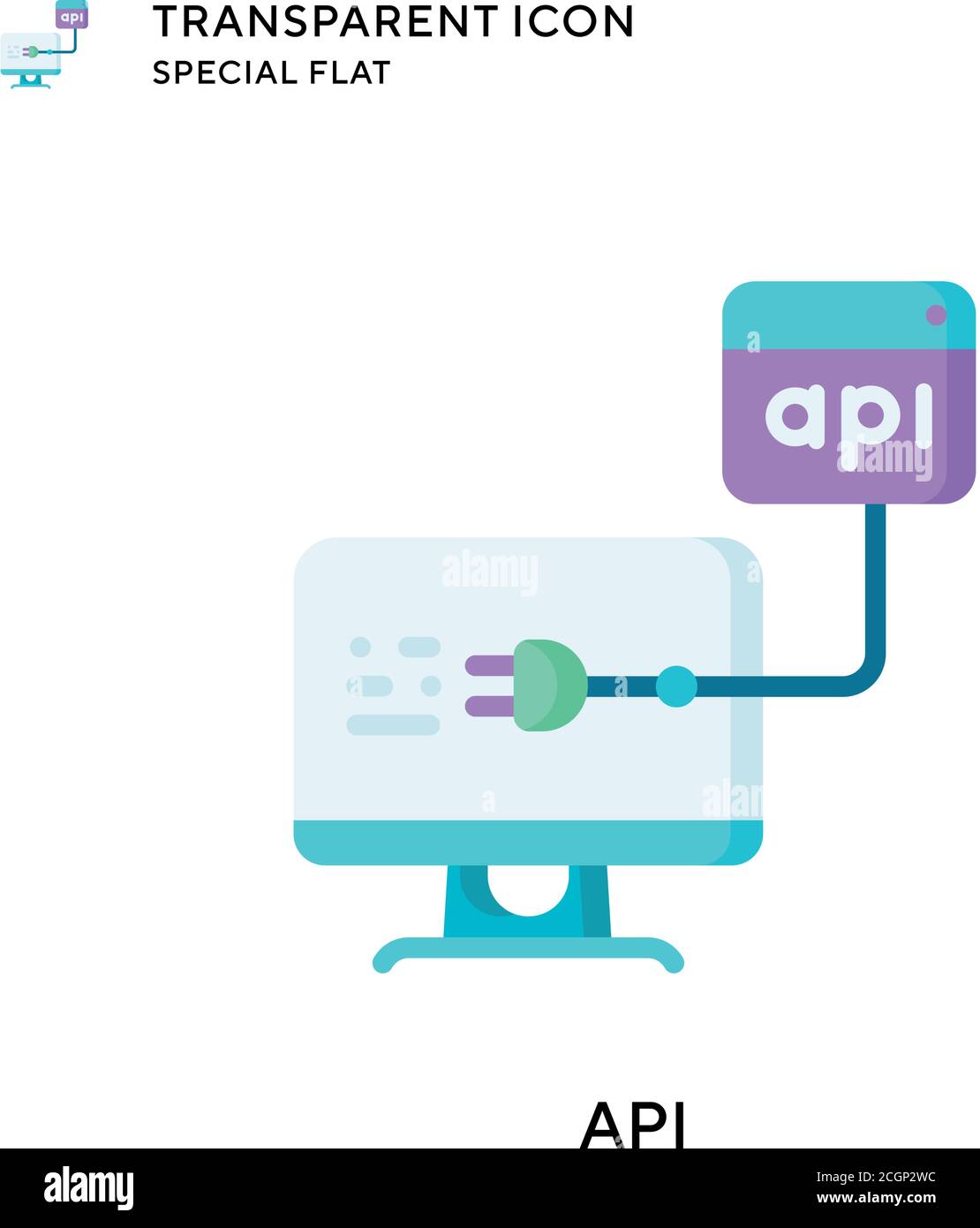 Api vector icon. Flat style illustration. EPS 10 vector. Stock Vector