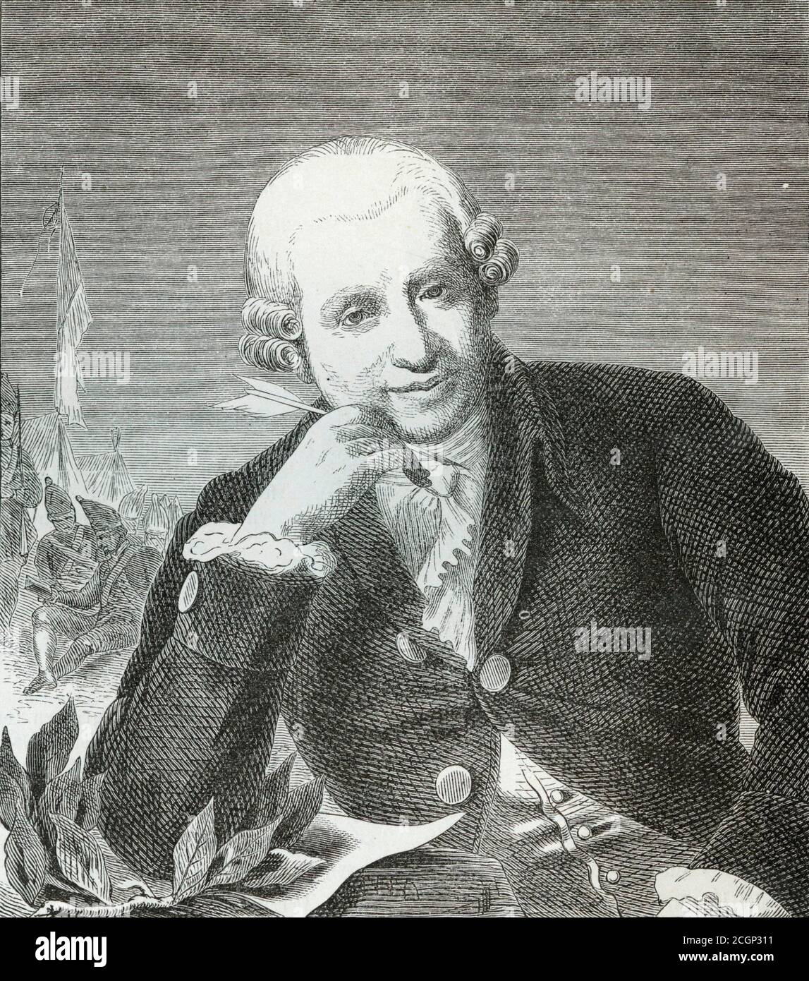 Johann Wilhelm Ludwig Gleim, Historical Illustration from Otto von Leixner: Illustrated History of German Literature, Leipzig and Berlin 1880, Germany Stock Photo