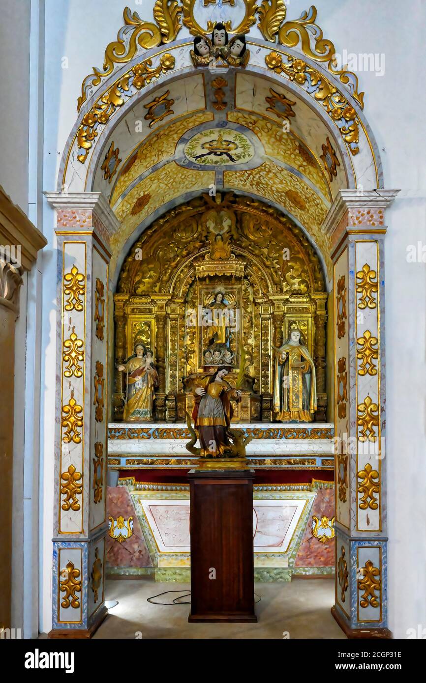 Side Chapel, Church of the Assumption, Alte, Loule, Algarve, Portugal Stock Photo