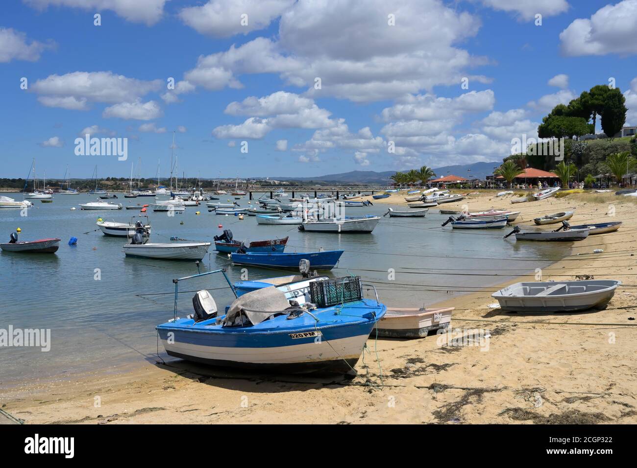 Alvor fishing and boat harbour, Portimao municipality, Algarve, Portugal Stock Photo