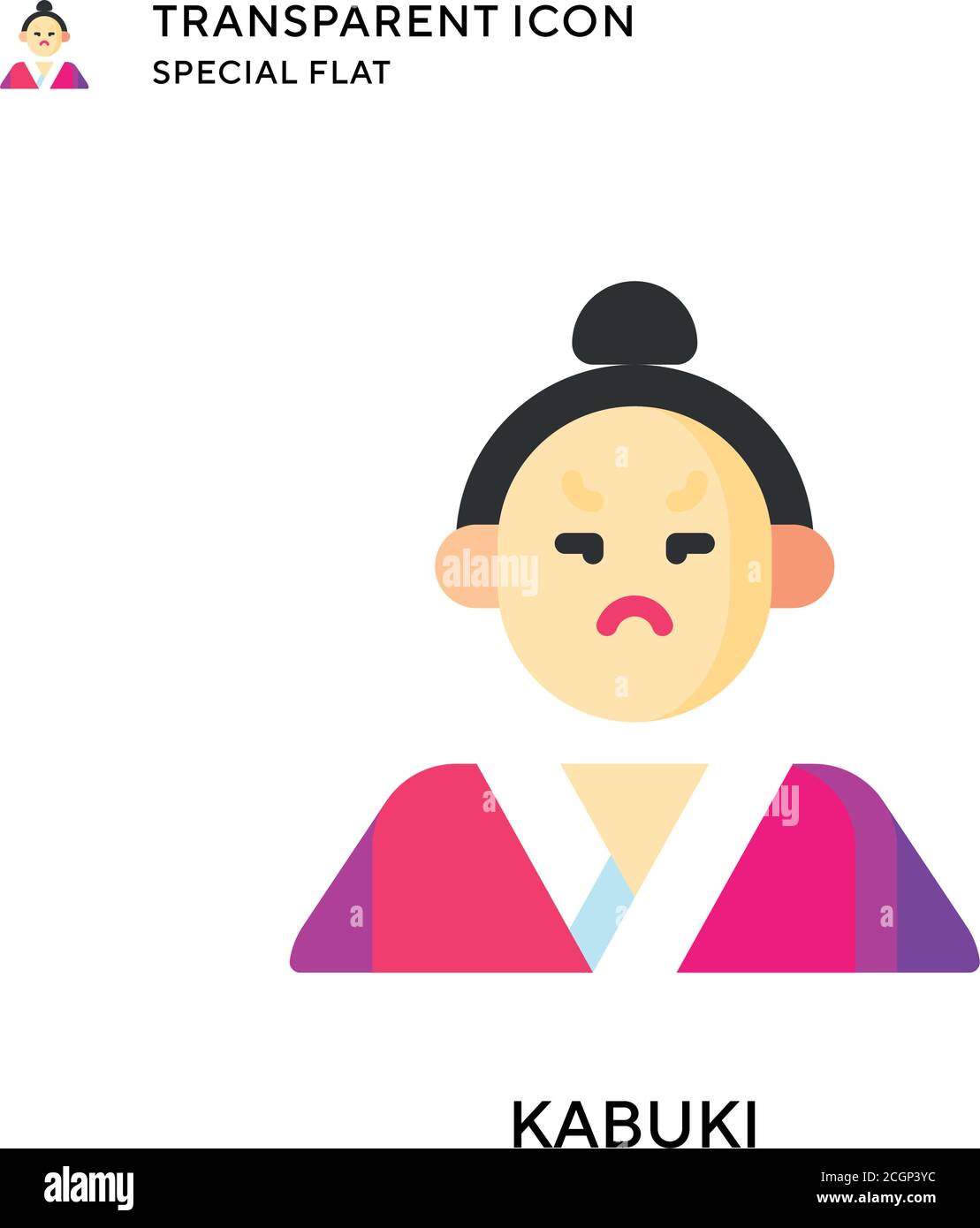 Kabuki vector icon. Flat style illustration. EPS 10 vector. Stock Vector