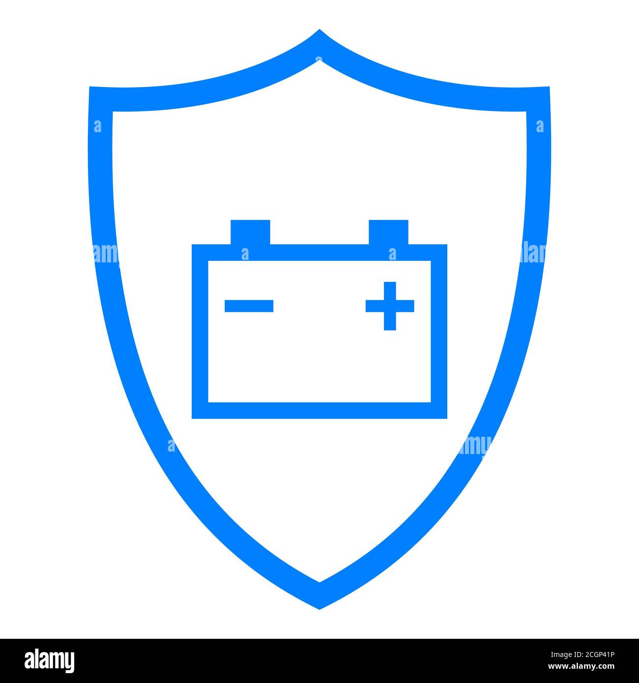 Car battery and shield Stock Photo Alamy