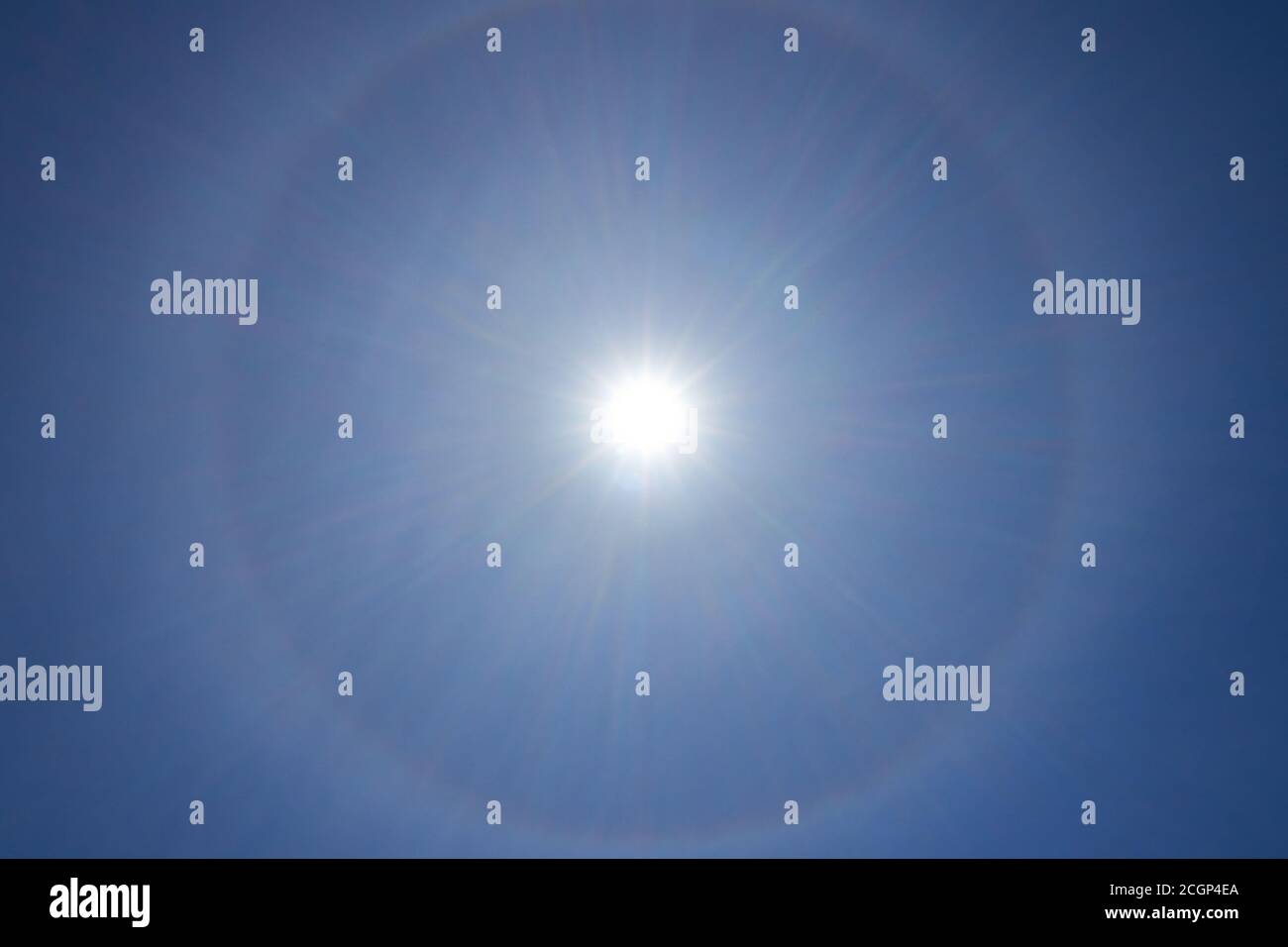 fantastic optical phenomenon in the atmosphere around the sun Stock Photo