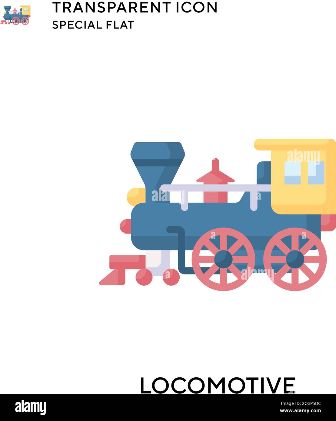 Locomotive vector icon. Flat style illustration. EPS 10 vector Stock ...