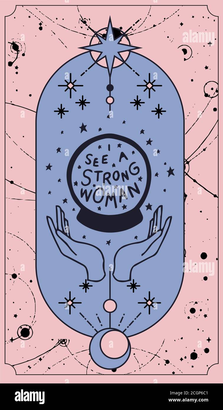 i see a strong woman, Boho chic TAROT CARDS tattoo, poster or altar veil  design for printvector illustration Stock Vector Image & Art - Alamy