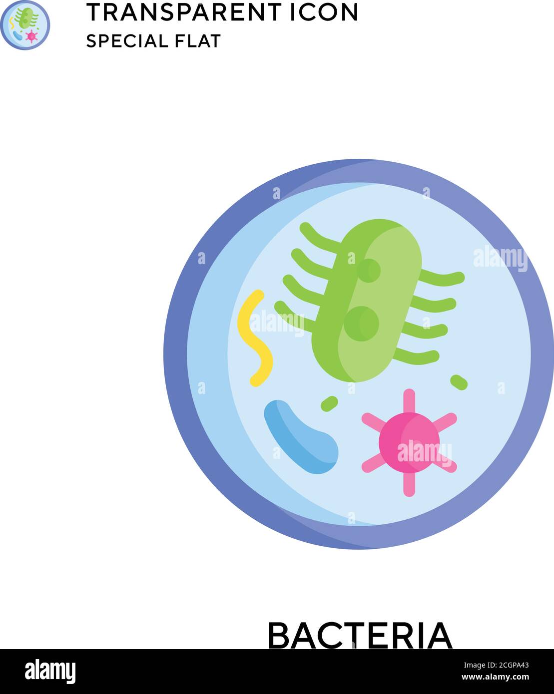 Bacteria vector icon. Flat style illustration. EPS 10 vector Stock ...