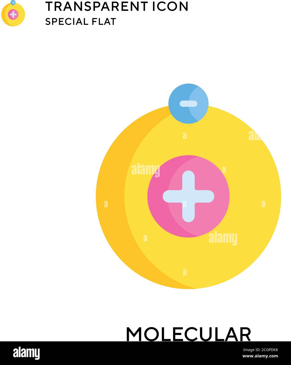 Molecular vector icon. Flat style illustration. EPS 10 vector. Stock Vector