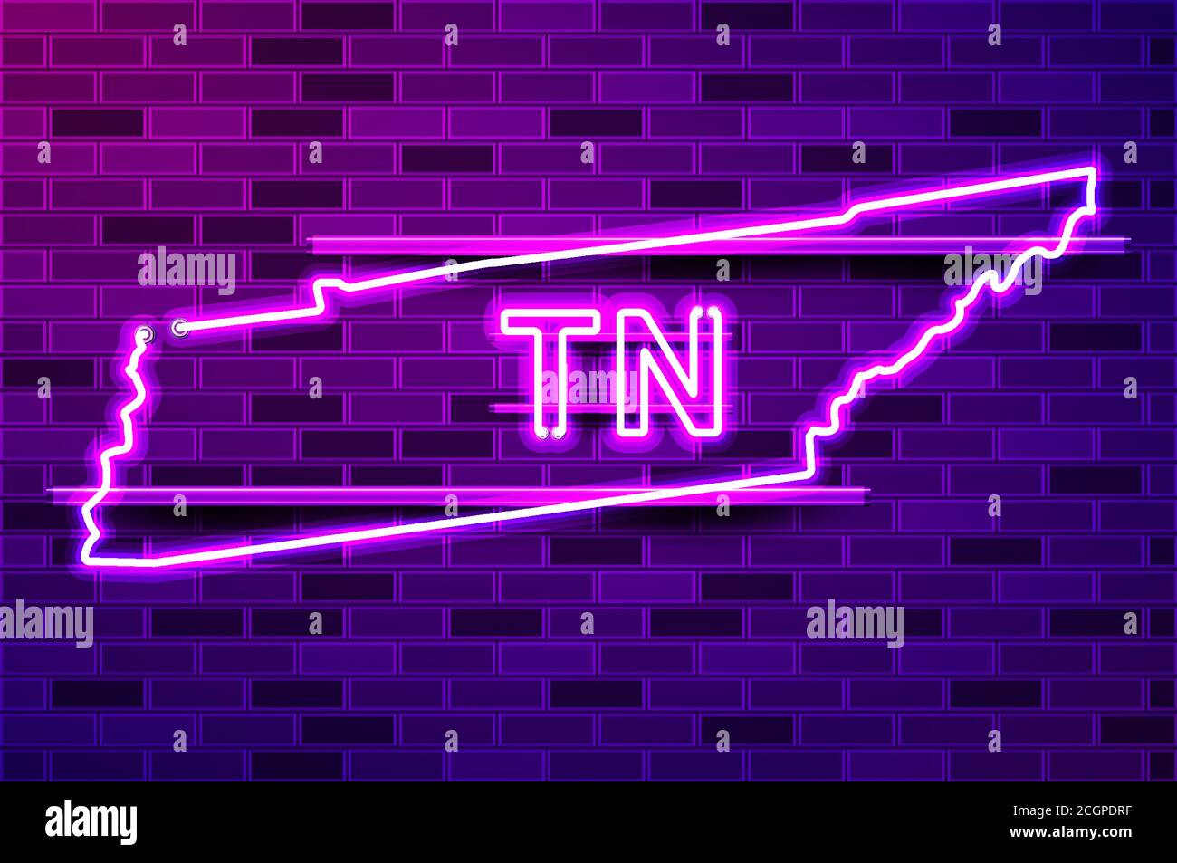 Tennessee US state glowing purple neon lamp sign Stock Vector Image ...